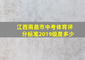 江西南昌市中考体育评分标准2019级是多少