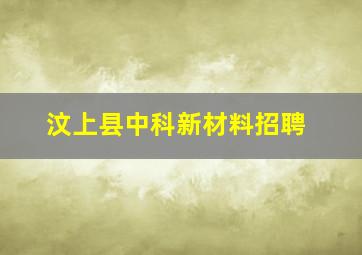 汶上县中科新材料招聘