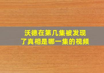 沃德在第几集被发现了真相是哪一集的视频