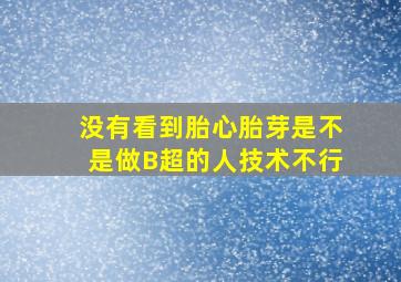 没有看到胎心胎芽是不是做B超的人技术不行