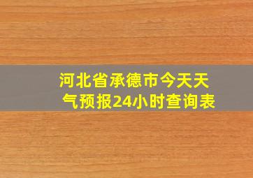 河北省承德市今天天气预报24小时查询表