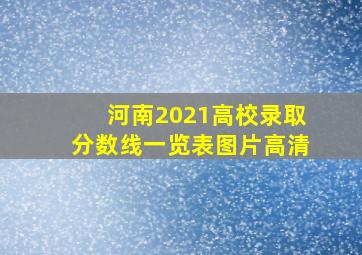 河南2021高校录取分数线一览表图片高清