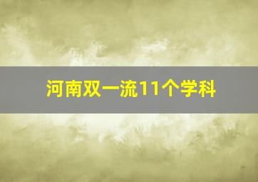 河南双一流11个学科