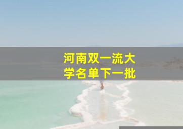 河南双一流大学名单下一批