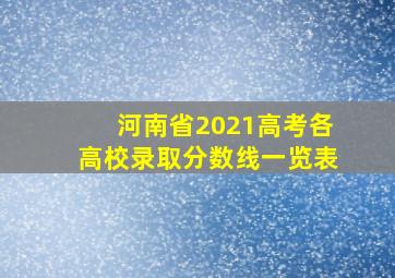 河南省2021高考各高校录取分数线一览表