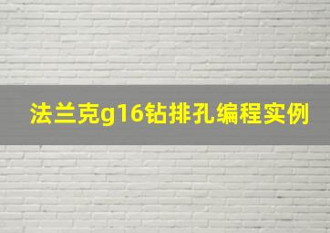 法兰克g16钻排孔编程实例