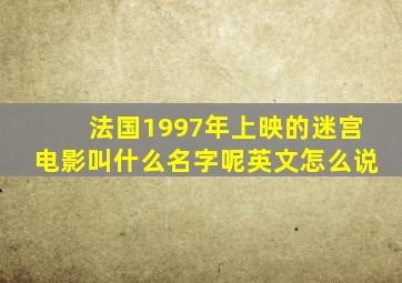 法国1997年上映的迷宫电影叫什么名字呢英文怎么说