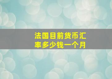 法国目前货币汇率多少钱一个月