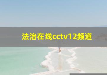 法治在线cctv12频道