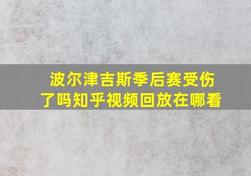 波尔津吉斯季后赛受伤了吗知乎视频回放在哪看