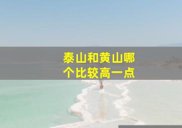 泰山和黄山哪个比较高一点