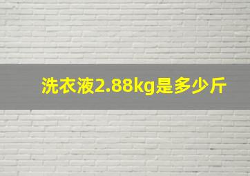 洗衣液2.88kg是多少斤