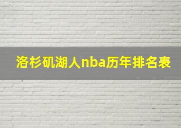 洛杉矶湖人nba历年排名表