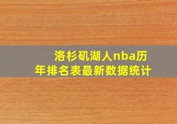 洛杉矶湖人nba历年排名表最新数据统计