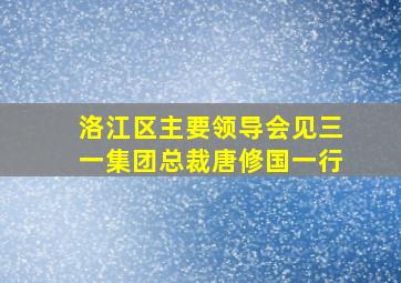 洛江区主要领导会见三一集团总裁唐修国一行