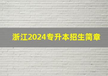 浙江2024专升本招生简章