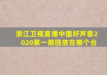 浙江卫视直播中国好声音2020第一期回放在哪个台