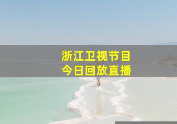 浙江卫视节目今日回放直播