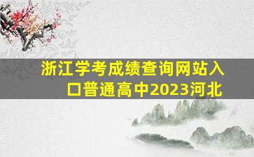 浙江学考成绩查询网站入口普通高中2023河北