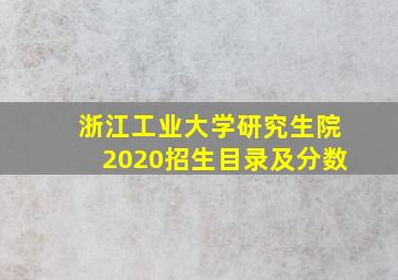 浙江工业大学研究生院2020招生目录及分数