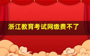 浙江教育考试网缴费不了