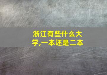 浙江有些什么大学,一本还是二本