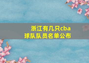 浙江有几只cba球队队员名单公布