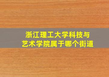 浙江理工大学科技与艺术学院属于哪个街道