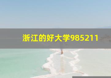 浙江的好大学985211