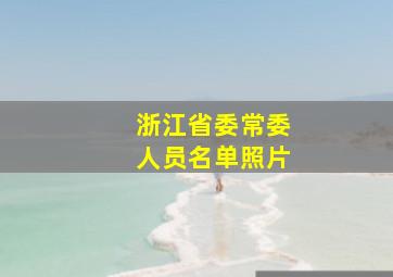 浙江省委常委人员名单照片