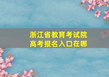 浙江省教育考试院高考报名入口在哪