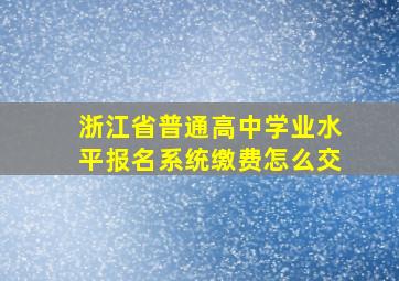 浙江省普通高中学业水平报名系统缴费怎么交