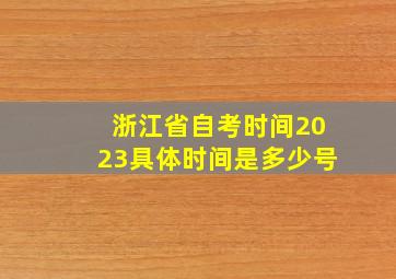 浙江省自考时间2023具体时间是多少号