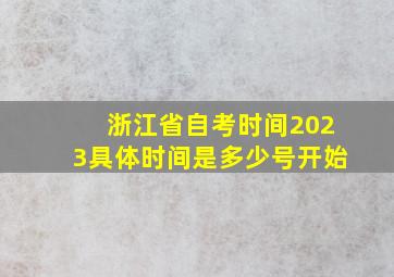 浙江省自考时间2023具体时间是多少号开始