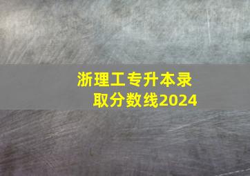 浙理工专升本录取分数线2024