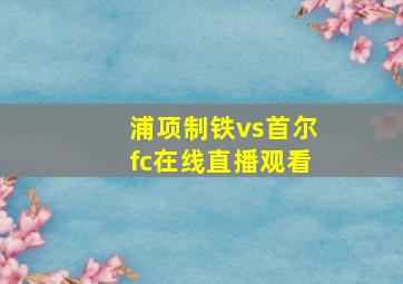 浦项制铁vs首尔fc在线直播观看