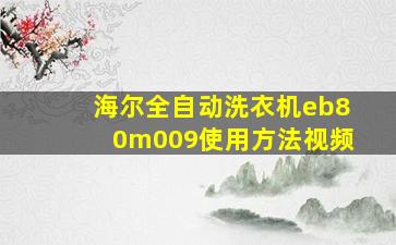 海尔全自动洗衣机eb80m009使用方法视频