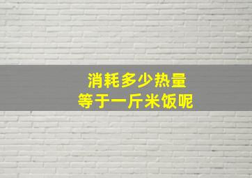 消耗多少热量等于一斤米饭呢