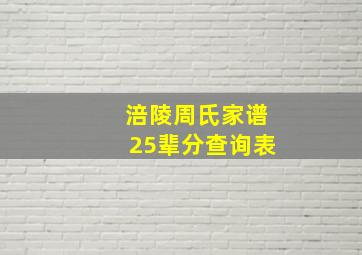 涪陵周氏家谱25辈分查询表