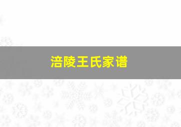 涪陵王氏家谱