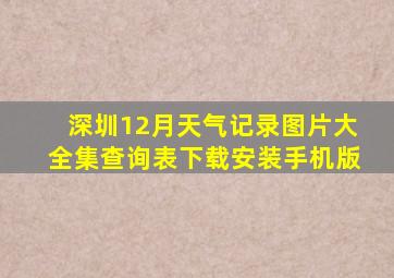 深圳12月天气记录图片大全集查询表下载安装手机版