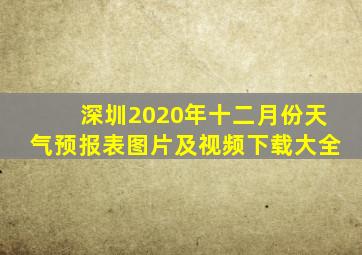 深圳2020年十二月份天气预报表图片及视频下载大全