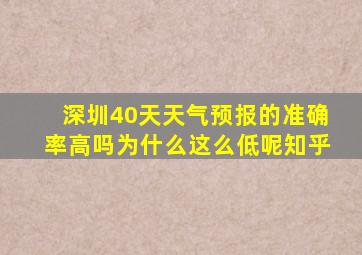 深圳40天天气预报的准确率高吗为什么这么低呢知乎