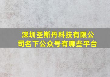 深圳圣斯丹科技有限公司名下公众号有哪些平台