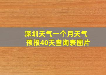 深圳天气一个月天气预报40天查询表图片