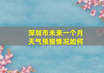 深圳市未来一个月天气预报情况如何