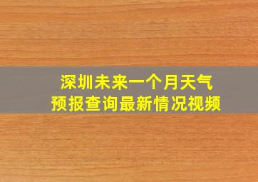 深圳未来一个月天气预报查询最新情况视频