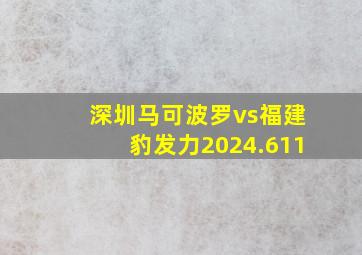 深圳马可波罗vs福建豹发力2024.611