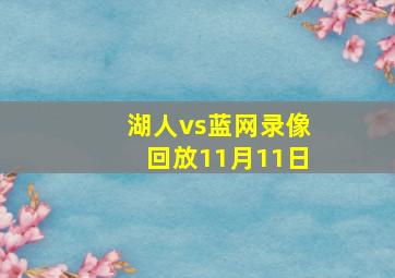 湖人vs蓝网录像回放11月11日