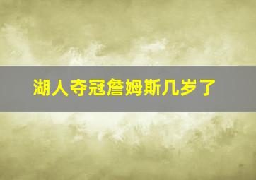 湖人夺冠詹姆斯几岁了